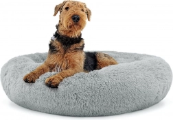 Universeel pluchen mandje voor honden en katten, 80 cm - lichtgrijs