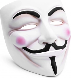 Guy Fawkes-masker ANONYMOUS V FOR VENDETTA, wit
