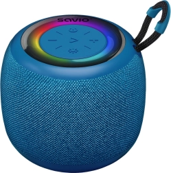 draadloze bluetooth-luidspreker Savio met RGB-verlichting, 5 W, IPX4, blauw