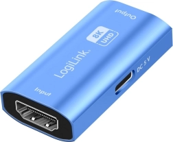 Repeater HDMI 8K/60HZ HDCP2.3, blauw aluminium