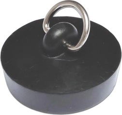 Rubberen afvoerstop 46 mm met halfring, zwart