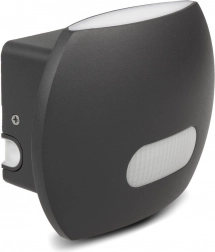 wandlamp met led en pir-sensor 20 w 1600 lm ip65 4000 k grijs