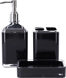 3-delige badkamerset BERRETTI, zwart + chroom