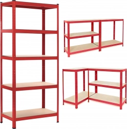 Metalen rek voor garage 180 × 90 × 40 cm, rood, draagvermogen 875 kg