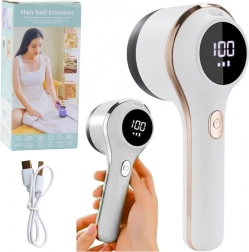 Elektrische ontpluizer voor textiel met LED-display, 3 snelheden – wit