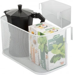 Metalen hangmand van draadgaas voor rail en deur – witte organizer