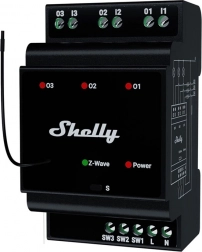 Shelly Wave Pro 3 3-kanaals relais voor DIN-rail