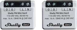 Shelly PM Mini Gen3 – set van 2 verbruiksmeter(s), Wi‑Fi/Bluetooth
