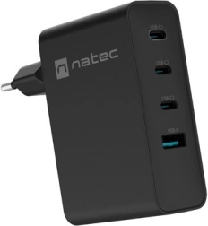 Netlader Natec Ribera GaN 3xUSB-C + 1x USB-A 100W zwart