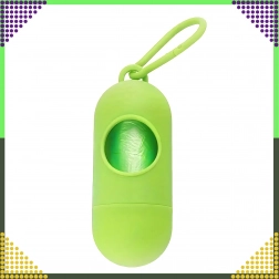 Groene zakjesdispenser voor hondendrollen met clip
