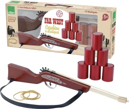 Vilac geweer Wilde Westen – houten elastiekjes-speelgoed met schieten op blikjes