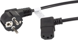 Voedingskabel Lanberg Schuko naar IEC C13 met haakse stekker, 3 m