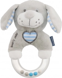 Baby Mix pluchen rammelaar hond blauw voor kinderen
