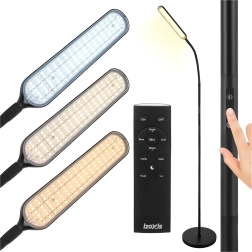 Izoxis staande ledlamp 180 cm zwart met afstandsbediening