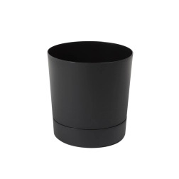 Bloempot met onderschotel Aura 17,5 cm zwart mat