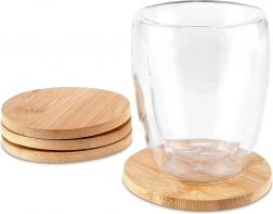 Bamboe onderzetters voor mokken en glazen 9,7 cm – set van 4 stuks