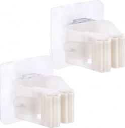 Zelfklevende houder voor mop en bezem, set van 2 stuks