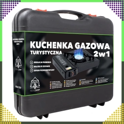 Draagbare toeristische gasbrander 2-in-1 in koffer