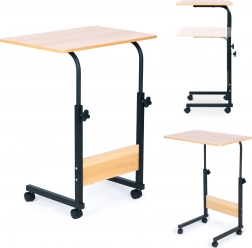 Mobiele laptoptafel met wielen - bruin ModernHome