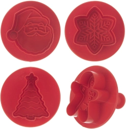 Kerstkoekjesuitstekers met stempel Orion, 4 stuks