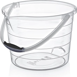Transparante plastic emmer 10 l met maatverdeling en schenktuit