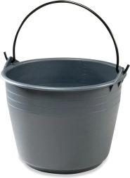 Landbouwemmer 25 l van flexibel LLDPE voor contact met levensmiddelen, grijs