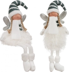 Zittende kerstfee met glinsterende vleugels RUHHY 55 cm