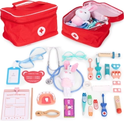 Houten doktersset met tas voor kinderen 28 stuks ECOTOYS