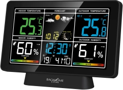 Digitale weerstation met RCC, net-/batterijvoeding, zwart 20 × 4 × 13,5 cm
