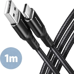 USB-kabel Axagon USB-C naar USB-A, 1m, zwart
