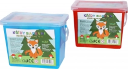 Gekleurde stoepkrijtjes in emmer – 15 stuks