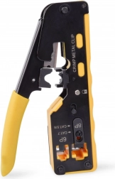 krimptang voor doorvoerconnectoren RJ45 cat. 5e/6, RJ12 en RJ11 met knippen en strippen