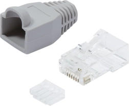 RJ45 CAT.6 connectoren met bescherming, grijs, verpakking 100 stuks