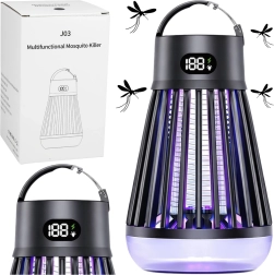 Elektrische UV-muggenlamp met insectenval, oplaadbaar via USB, zwart