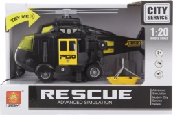 zwarte batterijhelikopter met lichten en geluiden