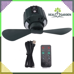 Draagbare 2-in-1 plafondventilator voor in de tent met LED-lamp USB 5200 mAh