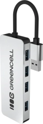 USB-hub GreenCell Basic 4× USB‑A 3.0 met geïntegreerde kabel