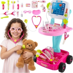 Kruzzel kinderspeelset dokter met karretje roze-blauw