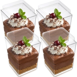 Dessert- en hapjesbekers met deksels 160 ml, 4 stuks