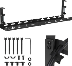 Onder-tafel kabelorganizer met verstelbare rail
