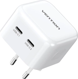 Vention USB-C GaN netlader 2× USB‑C 35 W, wit
