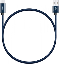 Textiele USB-A 2.0 / USB-C-kabel 3 A, 480 Mb/s