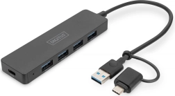 USB-hub 4-poorts SlimLine met USB-C-adapter