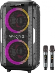 Draadloze luidspreker W-KING T9 Pro met 120 W vermogen en 2 microfoons – zwart