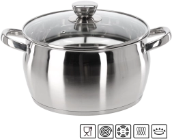 Roestvrijstalen pan met deksel Belly 5 l 24 cm