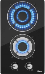 Twee-zone gasfornuis met glazen paneel IsEasy