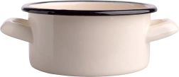 Crèmekleurig geëmailleerd steelpannetje 0,5 l