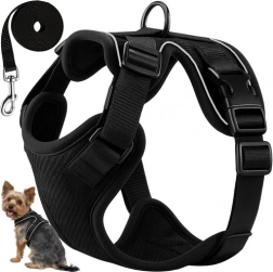 Drukvrije harnassen voor honden en katten S van Purlov met lijn