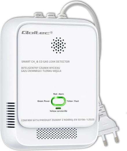 Detector voor gaslek en koolmonoxide met 85 dB alarm en LED