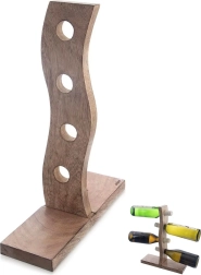 Houten wijnrek van mangohout voor 4 flessen 30,5 × 39,5 cm